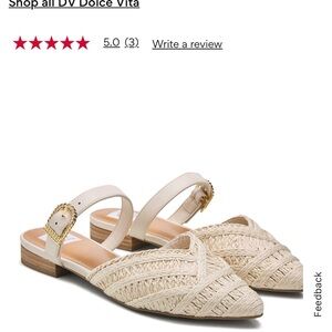 DV by Dolce Vita Cream Woven Flats with Buckle